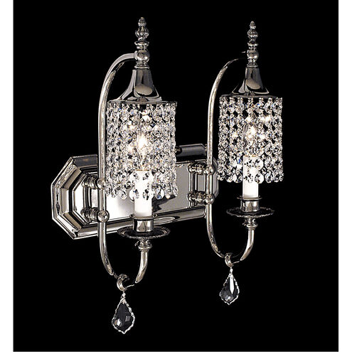 Princessa 2 Light 13 inch Polished Silver Sconce Wall Light