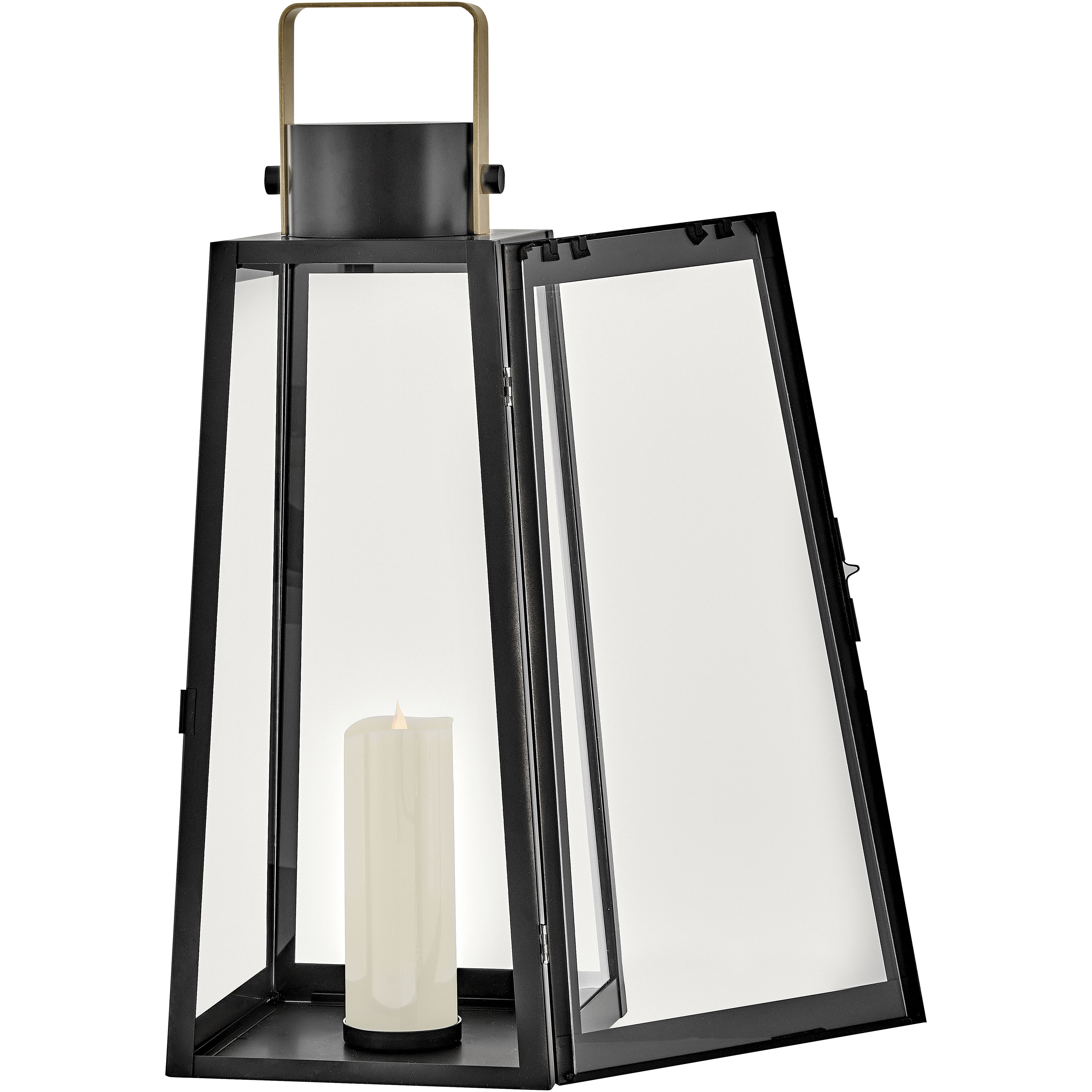 Hugh 28 X 10.5 inch Black with Burnished Bronze Outdoor Decorative Lantern