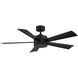 Wynd 52 inch Matte Black Downrod Ceiling Fan in 3000K, Smart Ceiling Fan