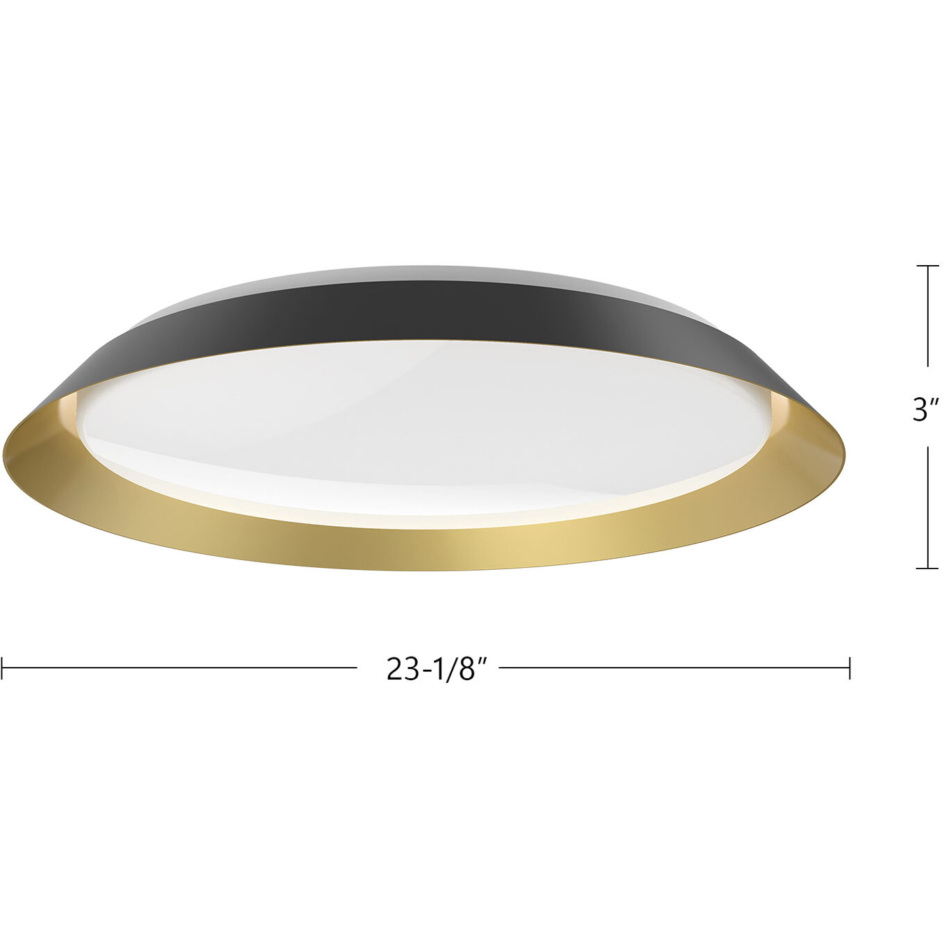 Jasper LED 23.13 inch Black/Gold Flush Mount Ceiling Light in Black and Gold