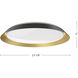 Jasper LED 23.13 inch Black/Gold Flush Mount Ceiling Light in Black and Gold