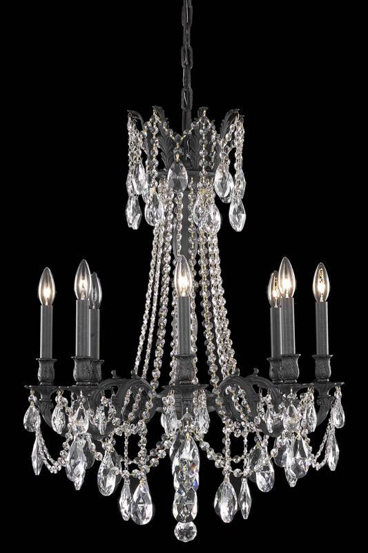 Rosalia 8 Light 24 inch Dark Bronze Dining Chandelier Ceiling Light in Royal Cut