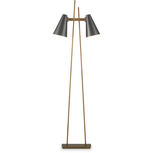Duet 63.5 inch 9 watt Oil Rubbed Bronze/Antique Brass Floor Lamp Portable Light