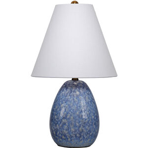 Raindrop 17 inch 40 watt Reactive Blue Glaze Table Lamp Portable Light