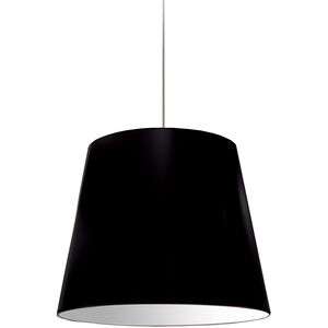 Oversized Drum 1 Light 20 inch Polished Chrome Pendant Ceiling Light in Black, Medium