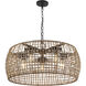 Piper 5 Light 27.5 inch Natural Black Outdoor Pendant
