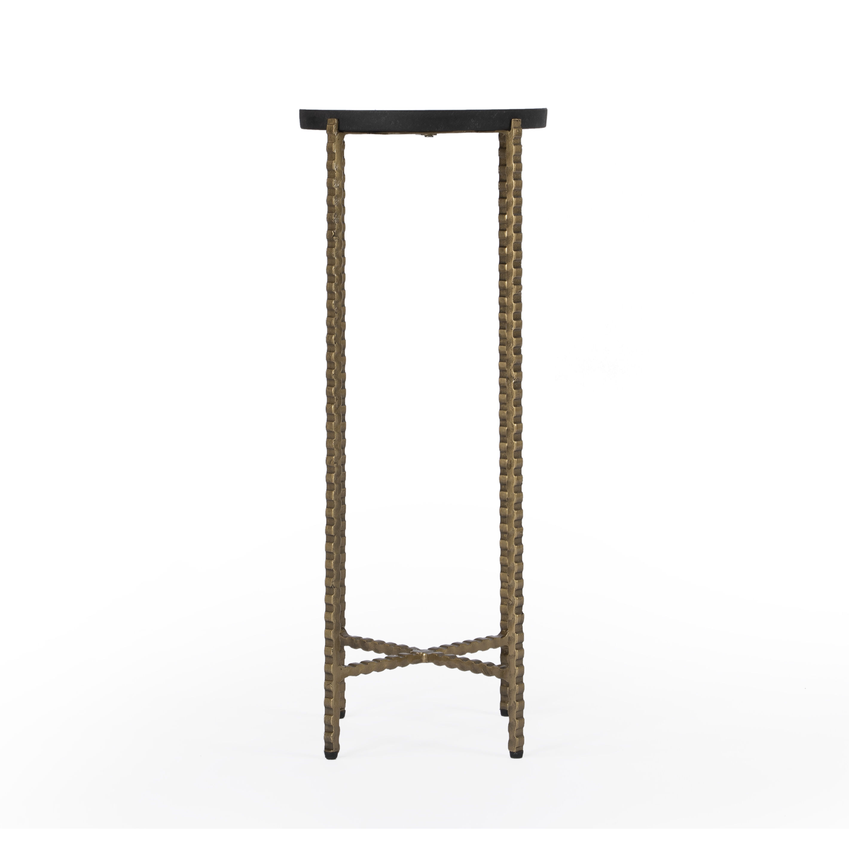 Nigella Granite Cross Legs Side Table in Multi-Color