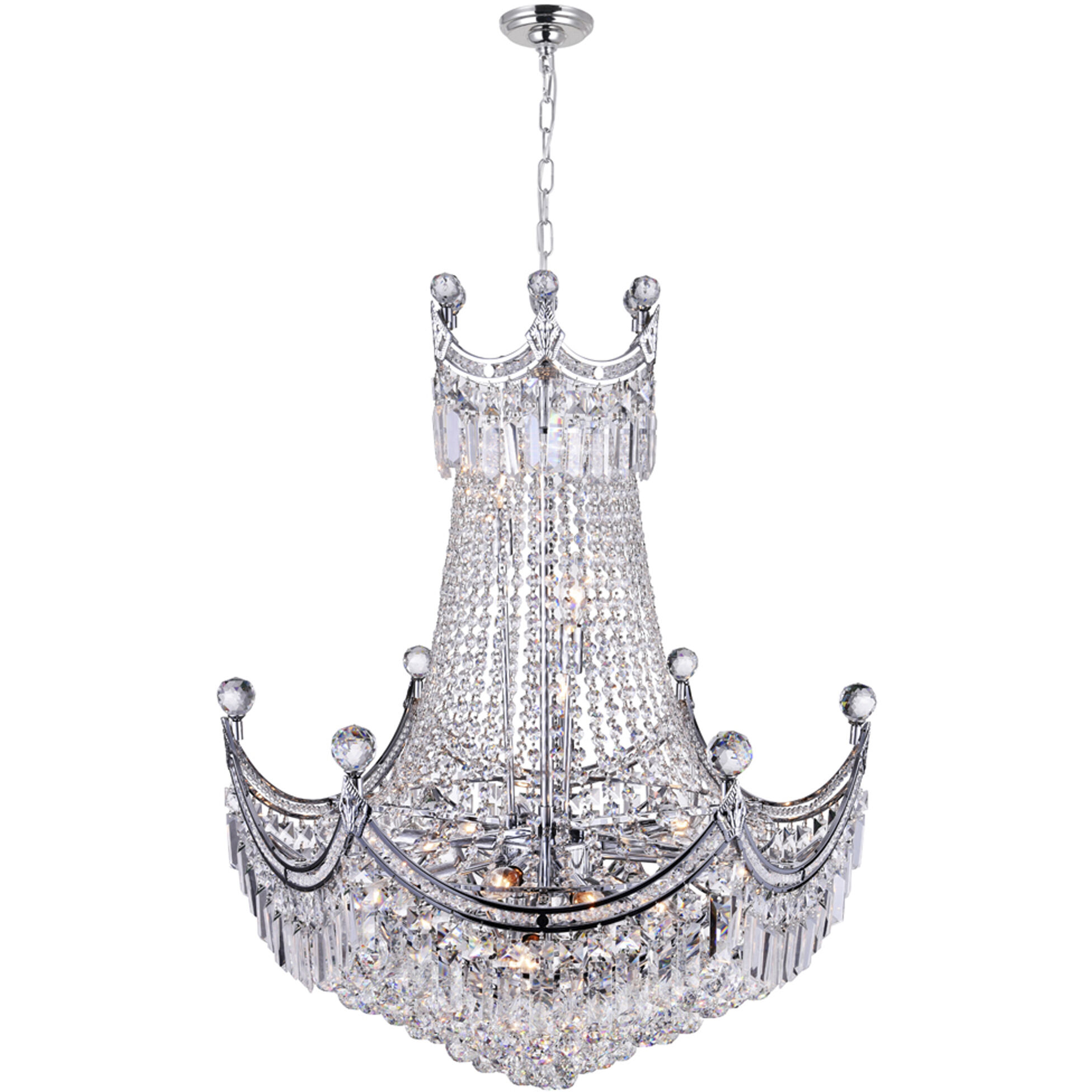 Amanda 15 Light 28 inch Chrome Down Chandelier Ceiling Light