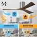 Atlas Irene-3H 60 inch Brushed Nickel with Walnut Tone Blades Ceiling Mount Paddle Fan, Flush Mounted