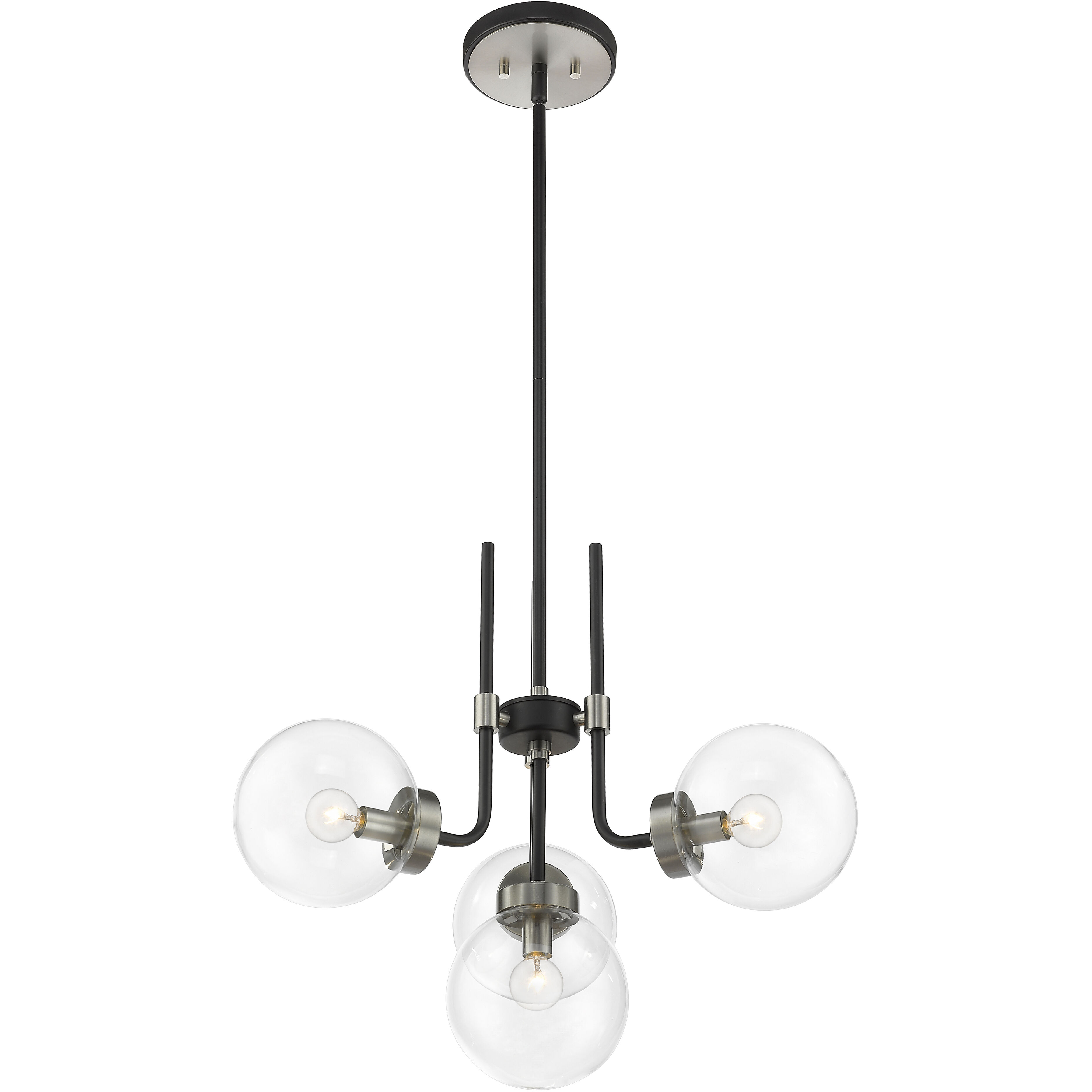 Parsons 4 Light 22 inch Matte Black and Brushed Nickel Chandelier Ceiling Light