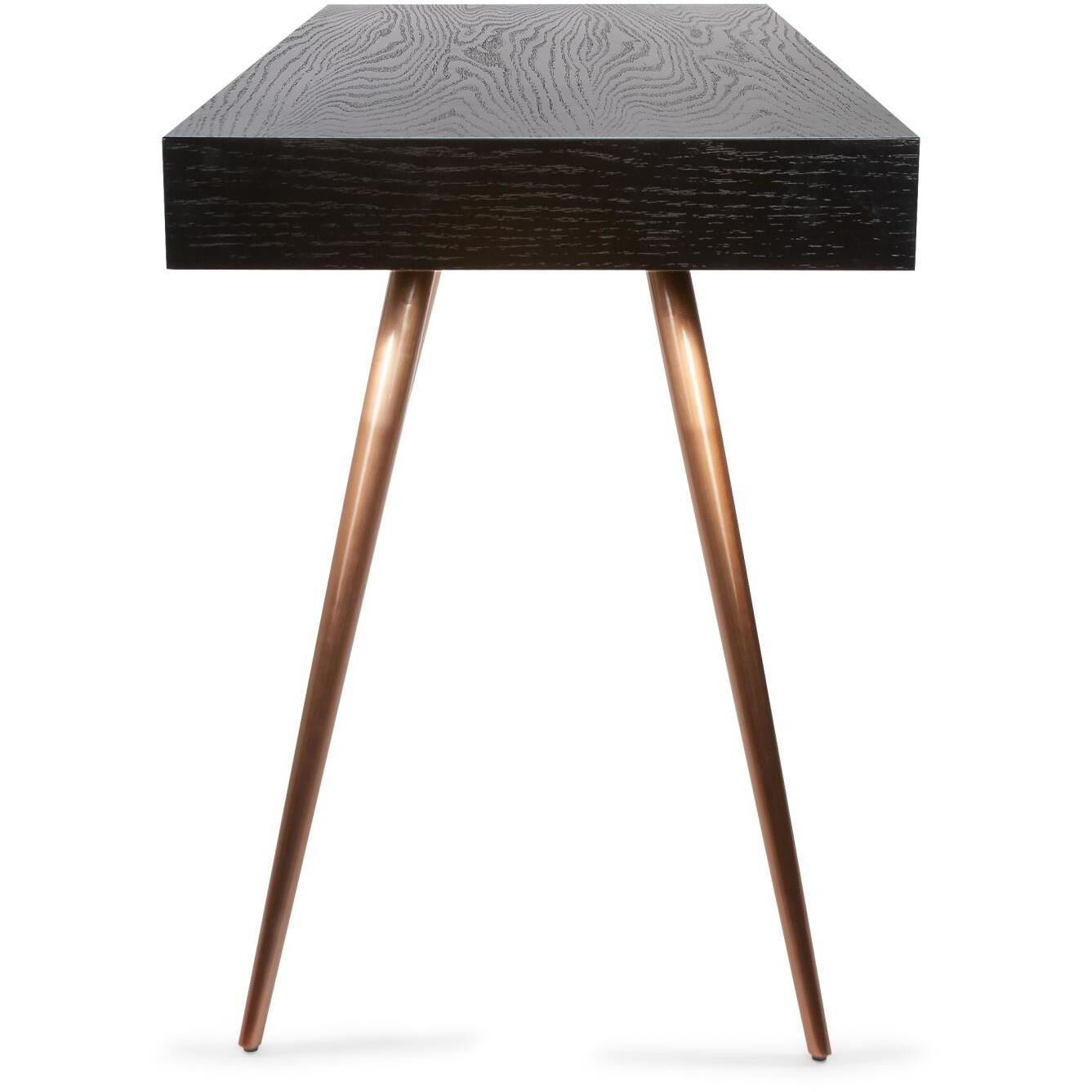 Millard 50 inch Black and Antique Brass Writing Desk