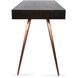 Millard 50 inch Black and Antique Brass Writing Desk