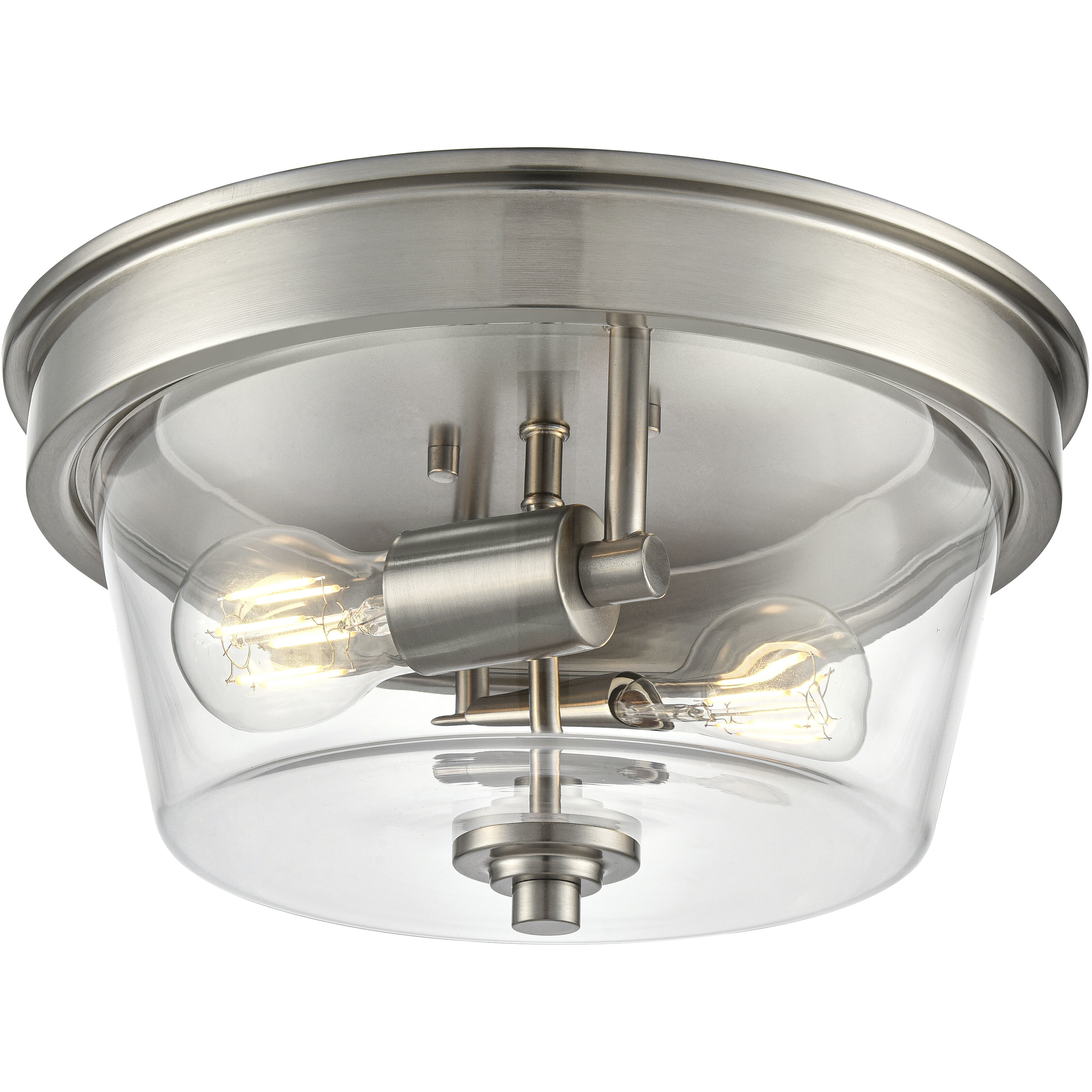 Strayhan 2 Light 13 inch Brushed Nickel Flush Mount Ceiling Light
