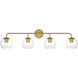 Genesis 4 Light 37 inch Brass Bath Sconce Wall Light