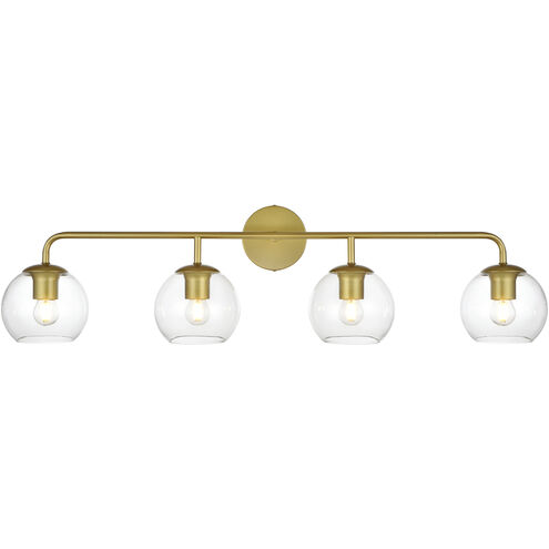 Genesis 4 Light 37 inch Brass Bath Sconce Wall Light