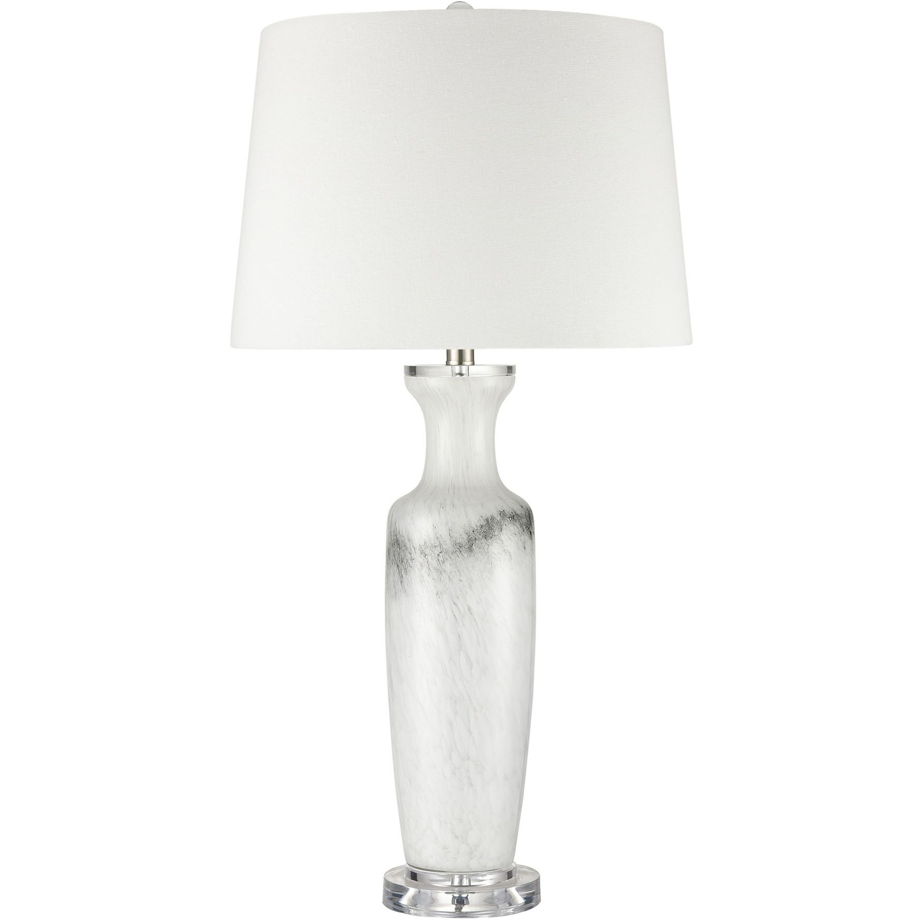 Abilene 32 inch 150 watt White with Clear Table Lamp Portable Light, Set of 2