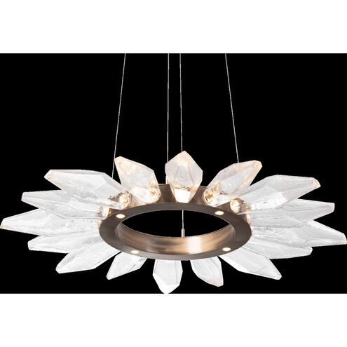 Rock Crystal LED 42 inch Matte Black Chandelier Ceiling Light in Chilled Clear, 2700K LED, Radial Ring