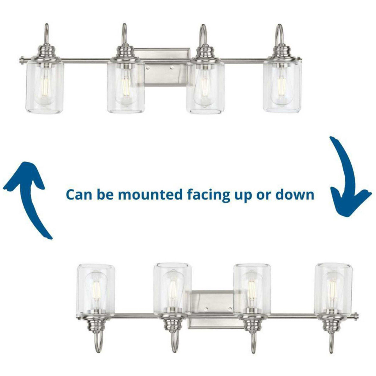 Aiken 4 Light 32 inch Brushed Nickel Bath Vanity Wall Light