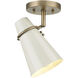 Reeva 1 Light 7 inch Modern Brass Semi-Flush Mount Ceiling Light in Glossy Ecru