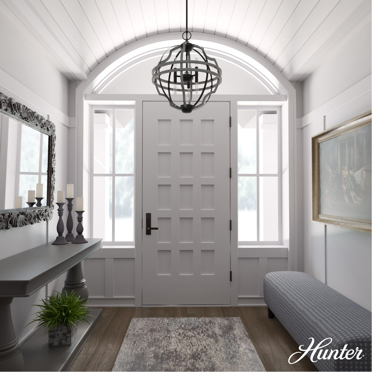 Stone Creek 6 Light 19.25 inch Noble Bronze and White Washed Oak Pendant Ceiling Light