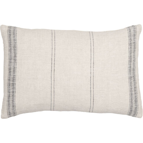 Linen Stripe 20 inch Light Beige Pillow Kit in 13 x 20, Lumbar