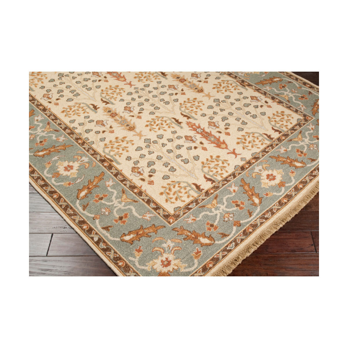 Ursan 36 X 24 inch Khaki/Aqua/Burnt Orange/Dark Brown/Medium Gray Rugs, Wool