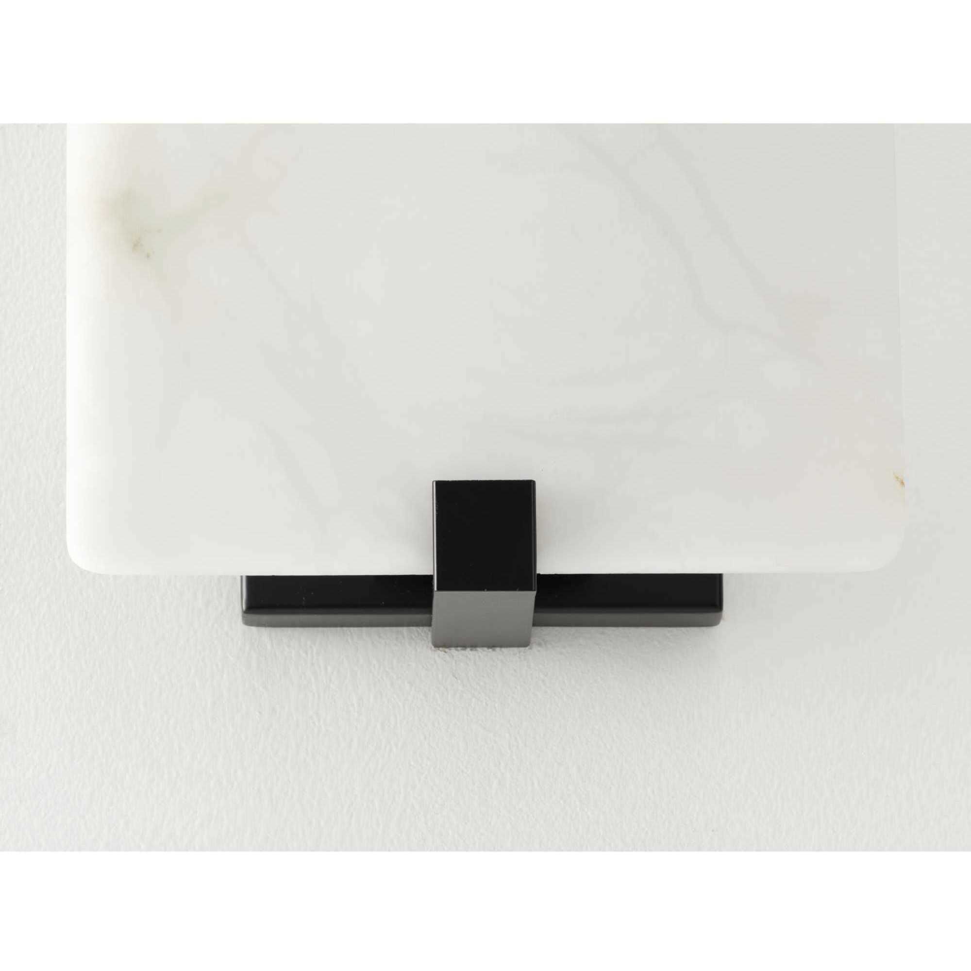 LED Alabaster Stone LED 8 inch Matte Black ADA Wall Sconce Wall Light, Progress LED