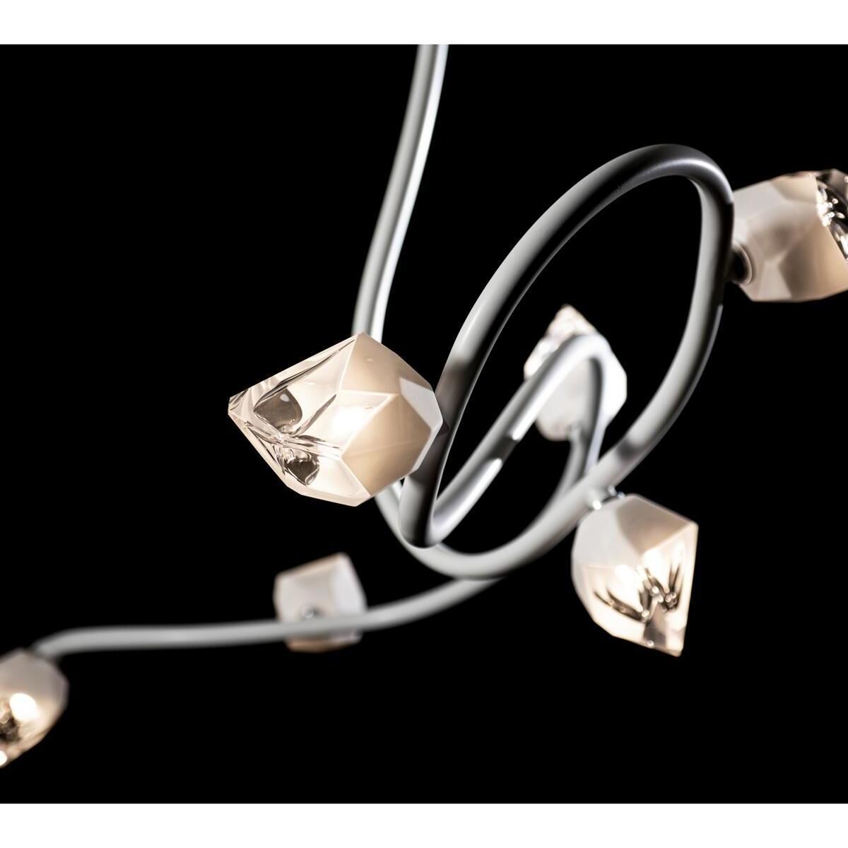 Glacier 6 Light 69.2 inch White Pendant Ceiling Light in White Crystal, XL