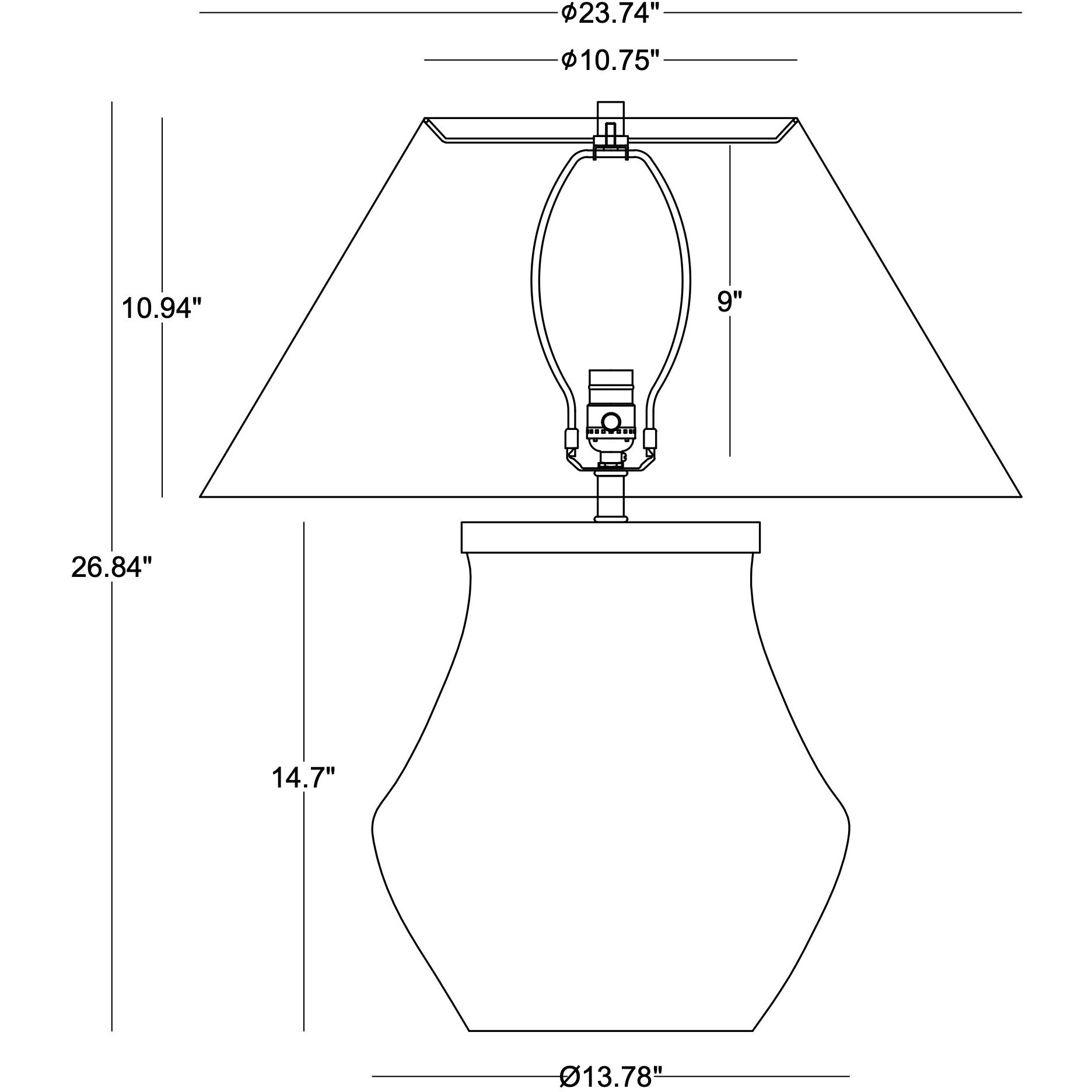 Drew 26.5 inch 150.00 watt Black Table Lamp Portable Light