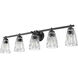 Andree 5 Light 40 inch Matte Black Bathroom Vanity Wall Light
