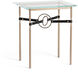 Equus 25.1 X 22 inch Soft Gold and Oil Rubbed Bronze Side Table in Leather Black, Soft Gold/Oil Rubbed Bronze