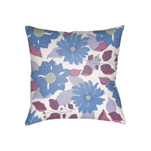 Moody Floral 22 X 22 inch Pale Blue and White Outdoor Throw Pillow