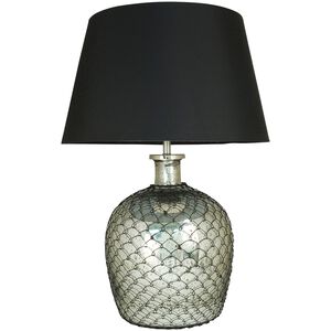 Rustique 23.5 inch Antique Silver with Black Table Lamp Portable Light