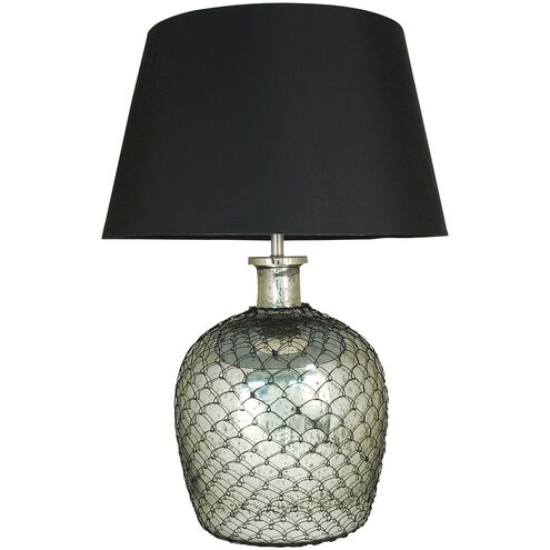 Rustique 23.5 inch Antique Silver with Black Table Lamp Portable Light