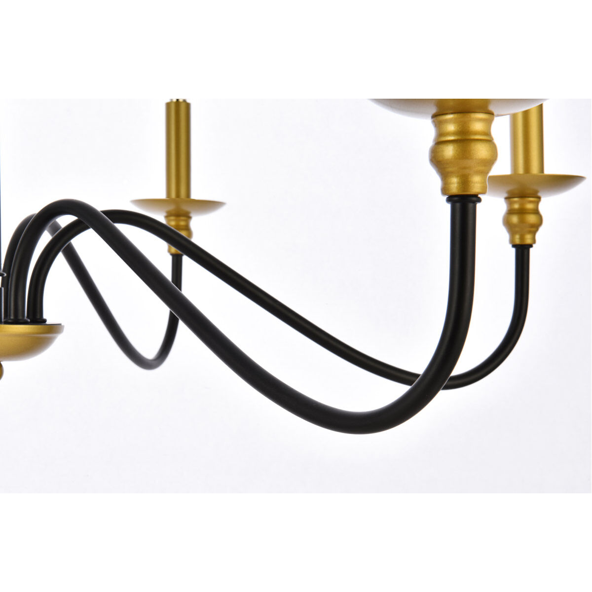 Rohan 6 Light 30 inch Brass and Black Chandelier Ceiling Light