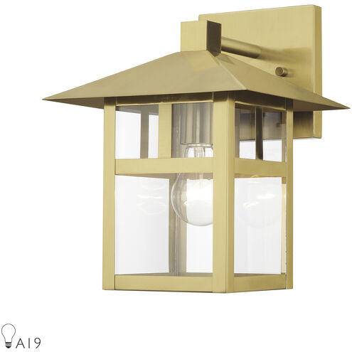 Crestlake 1 Light 11.5 inch Satin Gold Outdoor Wall Lantern