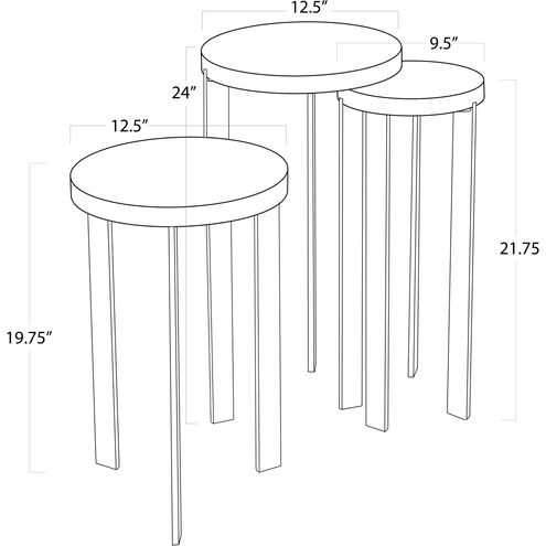 Andres 24 X 12.5 inch Brass Side Table, Mixer Table