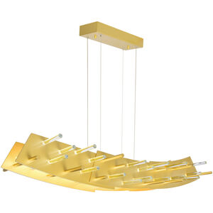 Gondola LED 14 inch Satin Gold Chandelier Ceiling Light