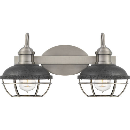 Sandpiper 2 Light 17 inch Antique Polished Nickel Bath Light Wall Light