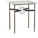 Equus 25.1 X 22 inch White and Dark Smoke Side Table in Leather Black