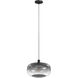 Monaco LED 12 inch Black+Smoky Pendant Ceiling Light