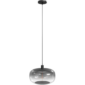 Monaco LED 12 inch Black+Smoky Pendant Ceiling Light