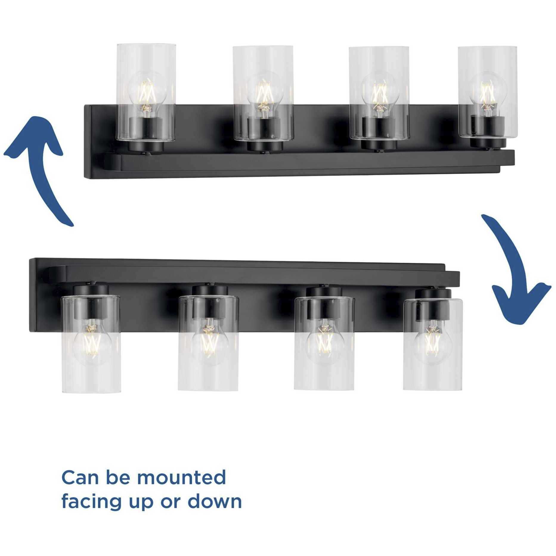 Goodwin 4 Light 29.25 inch Matte Black Vanity Light Wall Light