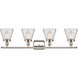 Ballston Small Cone LED 36 inch Polished Nickel Bath Vanity Light Wall Light in Clear Glass