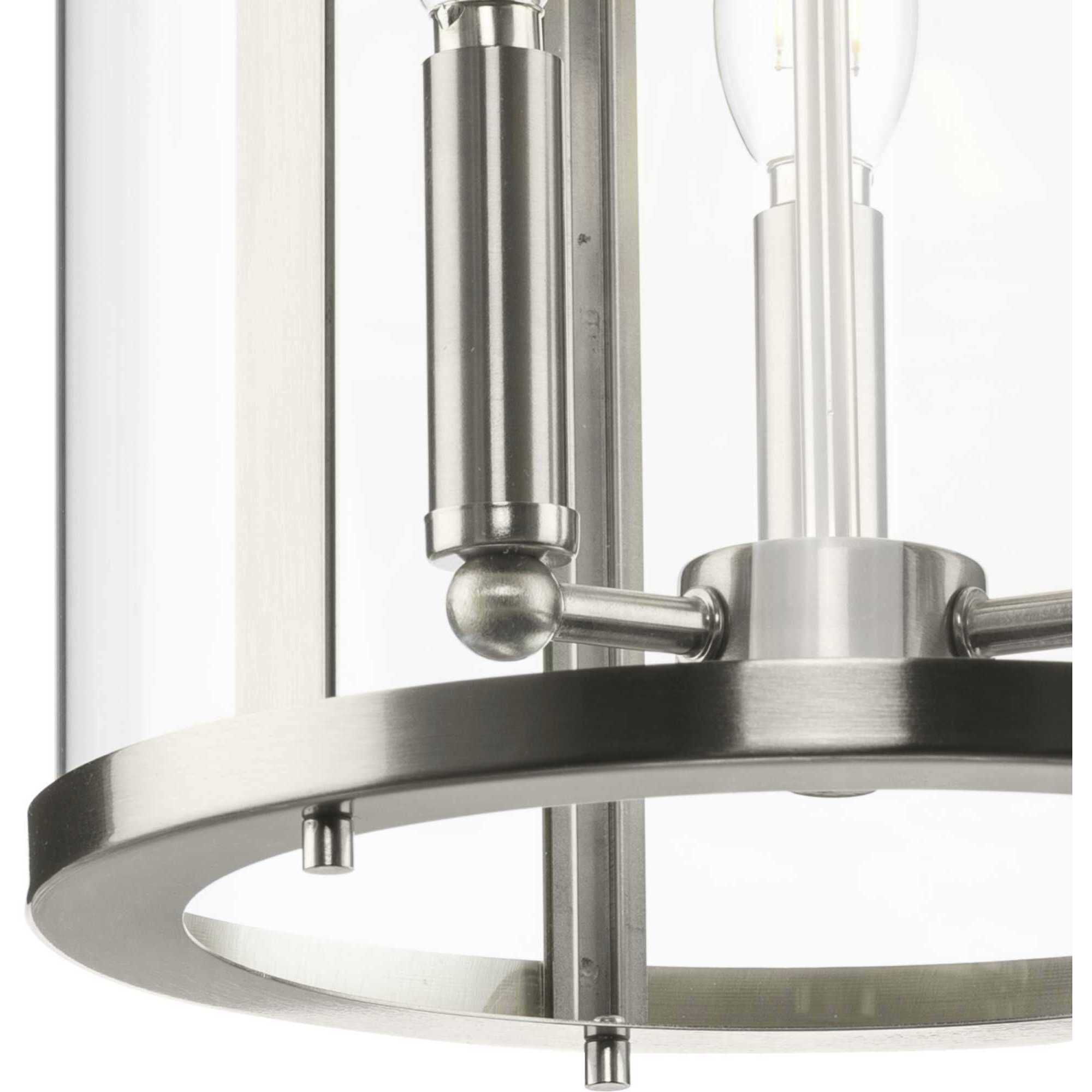 Gilliam 3 Light 10 inch Brushed Nickel Foyer Light Ceiling Light