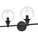 Jaelynn 2 Light 19 inch Black Bath Sconce Wall Light