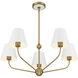 Xavier 5 Light 28 inch Vibrant Gold and White Chandelier Ceiling Light