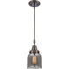 Franklin Restoration Small Bell 1 Light 5 inch Oil Rubbed Bronze Mini Pendant Ceiling Light in Plated Smoke Glass