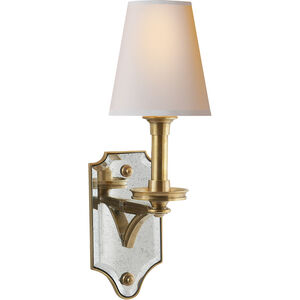 Thomas O'Brien Verona 1 Light 5.5 inch Hand-Rubbed Antique Brass Mirrored Sconce Wall Light in Natural Paper