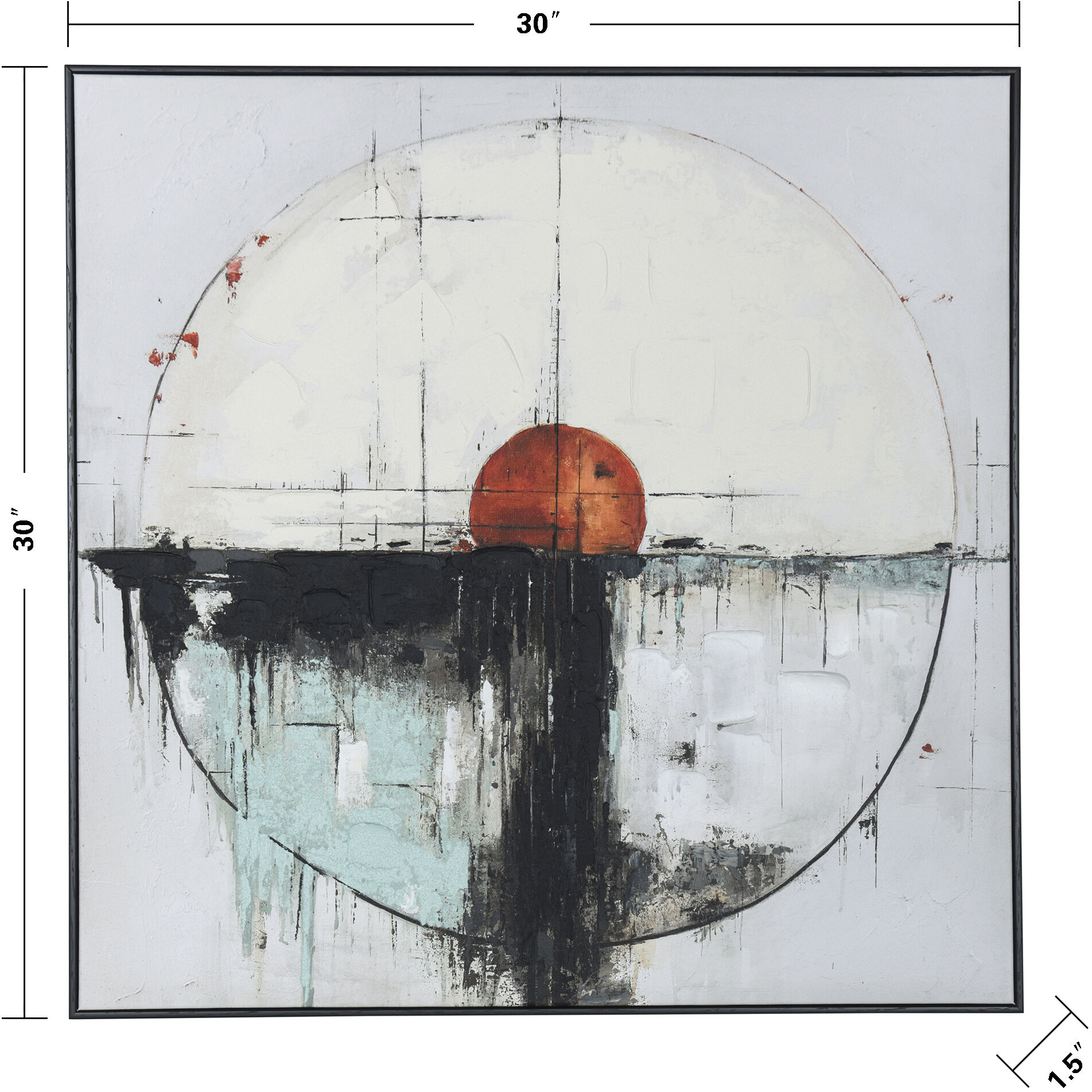 Moon Movement Multi - White and Blue and Black and Beige and Orange Wall Art